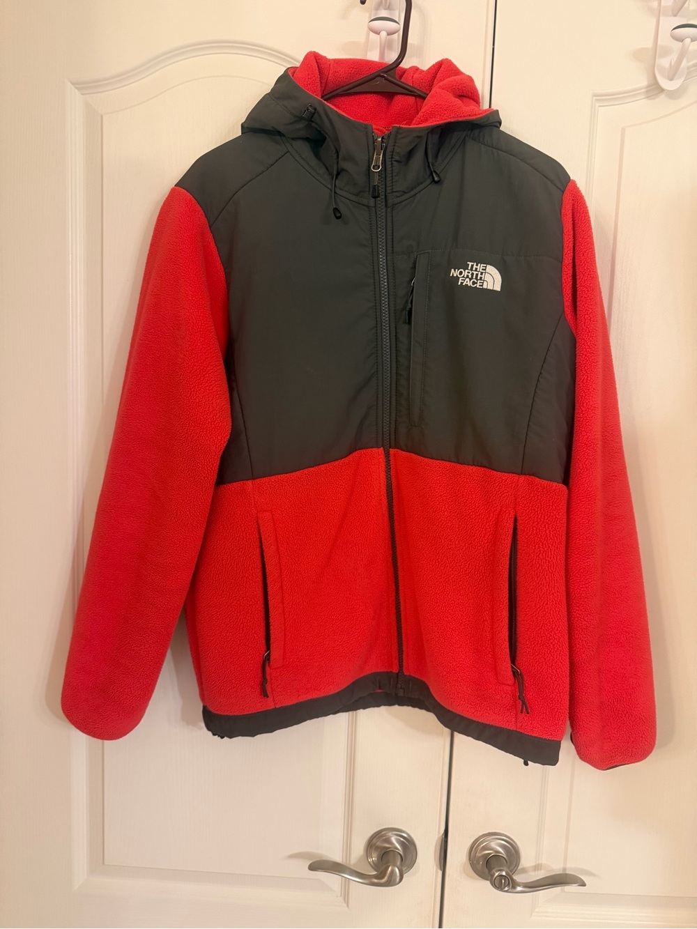 The North Face Women’s Red and Black Hooded Performance Fleece Jacket